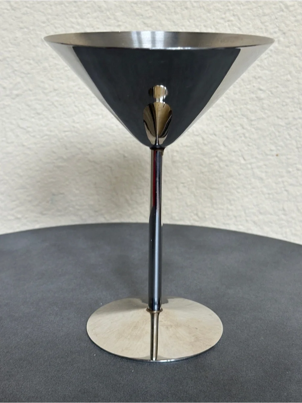 B&B Cognac Branded Martini Glass Minimalist Stainless Steel Design